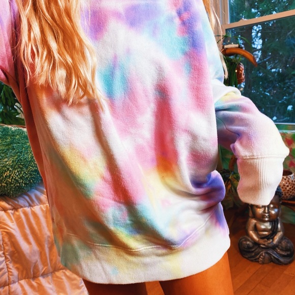 SOLD ON IG✨Pastel Off Shoulder Tie Dye Oversi - Picture 9 of 12